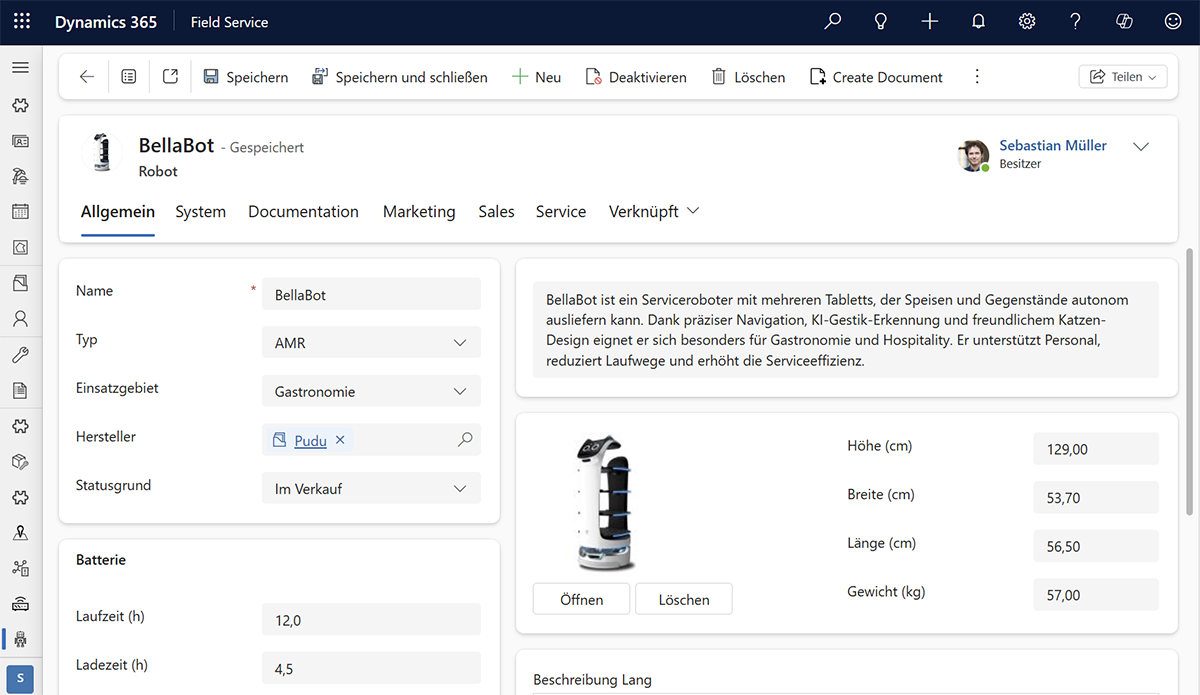 Robot Form Dynamics 365 Field Service